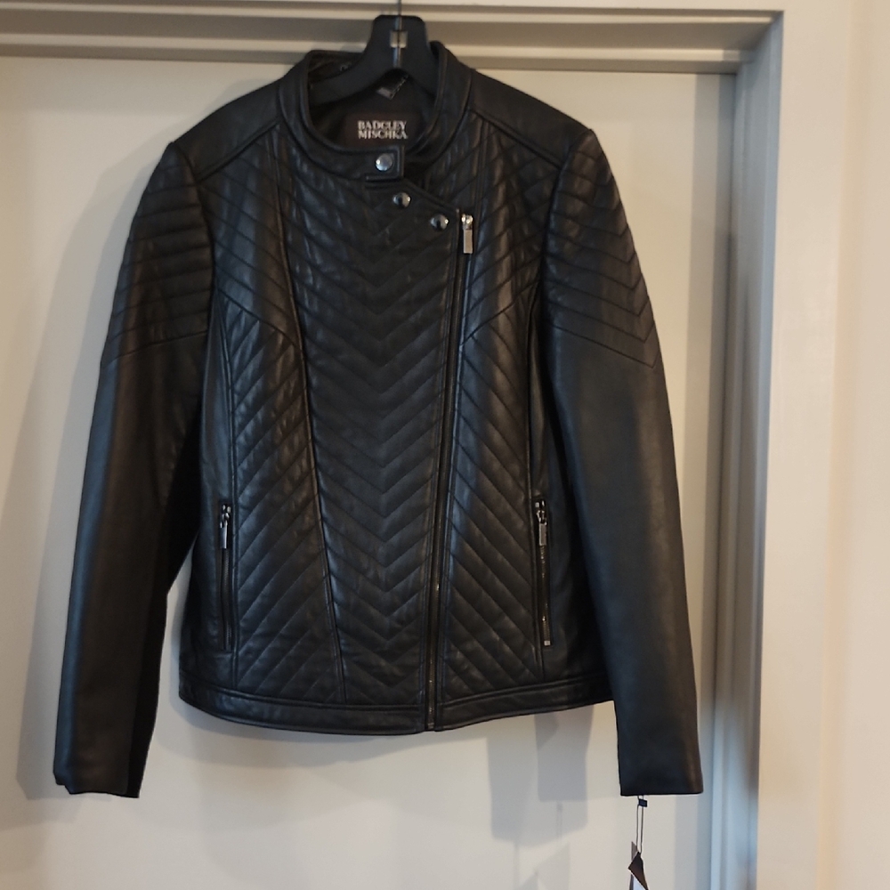 Badgley Mischka Black 100% Leather Jacket